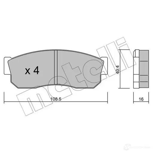 Тормозные колодки дисковые, комплект METELLI 2BYHF9 22-0202-1 1212056 2 0958