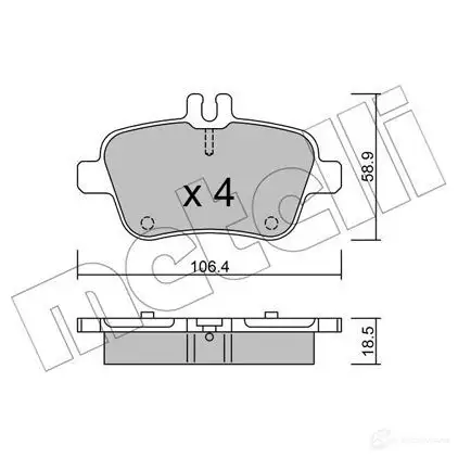 Тормозные колодки дисковые, комплект METELLI 1B4NJ3R 2 4848 22-0966-0 1213065 изображение 0