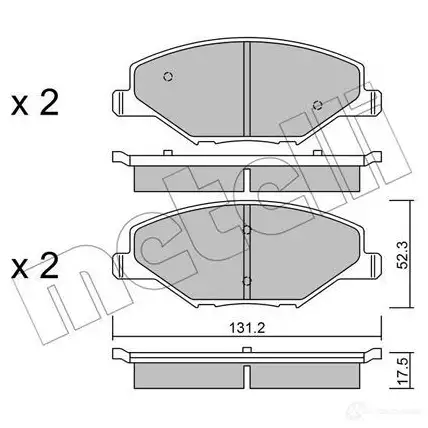 Тормозные колодки дисковые, комплект METELLI 25 681 25682 22-1006-0 1213108 изображение 0