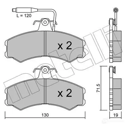 Тормозные колодки дисковые, комплект METELLI 1211750 2074 1 22-0031-0 20787 изображение 0