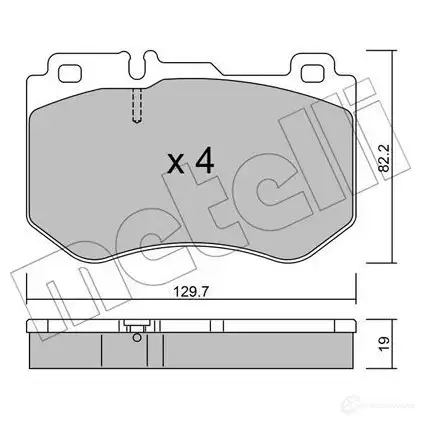 Тормозные колодки дисковые, комплект METELLI 2599 7 1213122 Y9V7GK 22-1018-0 изображение 0