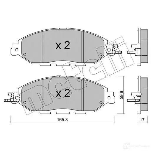 Тормозные колодки дисковые, комплект METELLI 22-1045-0 1193847385 2558 8 25589