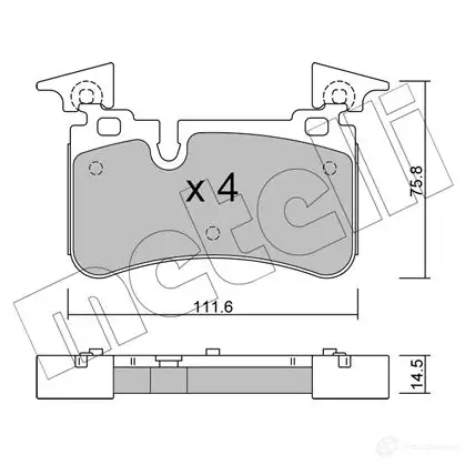Тормозные колодки дисковые, комплект METELLI QZL 6C82 22-1223-0 1437947142