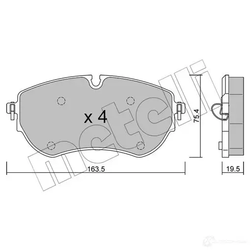 Тормозные колодки дисковые, комплект METELLI 22-1172-0 DF55 G 1437952370