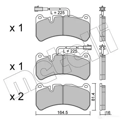 Тормозные колодки дисковые, комплект METELLI 22-1201-2 1437947143 LGV 25