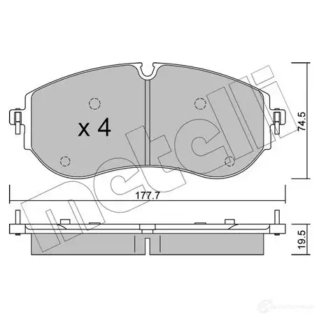 Тормозные колодки дисковые, комплект METELLI KTZ4L X 1438463851 22-1262-0 изображение 0