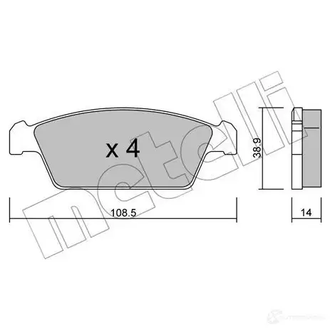 Тормозные колодки дисковые, комплект METELLI ET6OCFF 2 3061 22-0367-0 1212319 изображение 0