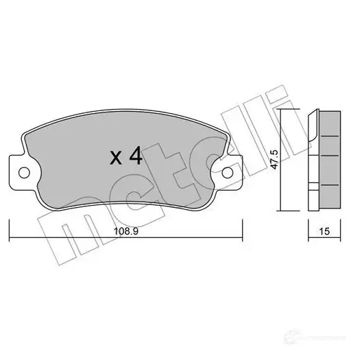 Тормозные колодки дисковые, комплект METELLI 2 1131 22-0104-0 HT80H 1211903 изображение 0