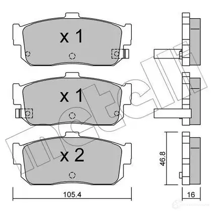 Тормозные колодки дисковые, комплект METELLI 22-0193-1 1212044 217 13 21714
