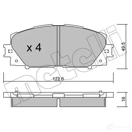 Тормозные колодки дисковые, комплект METELLI K8LMK4 22-0745-1 1212801 244 51