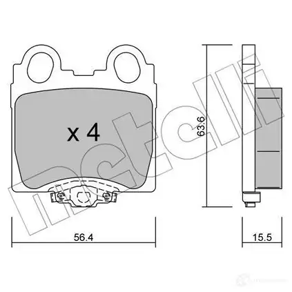 Тормозные колодки дисковые, комплект METELLI 2 3429 C86A71V 22-0758-0 1212816 изображение 0