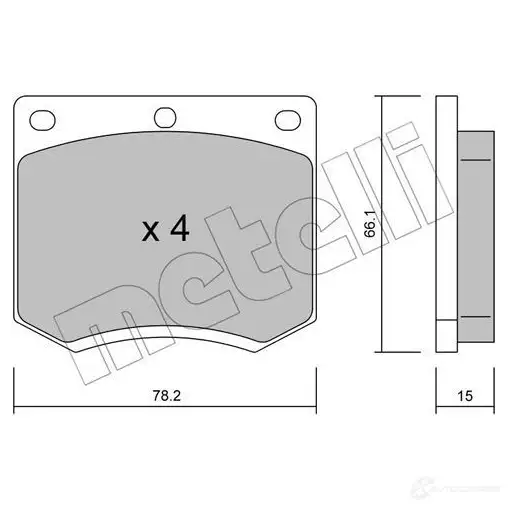 Тормозные колодки дисковые, комплект METELLI 2049 1 NV8K2GD 22-0023-0 1211732