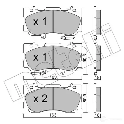 Тормозные колодки дисковые, комплект METELLI KMO8 9JK 1437952395 22-1183-0 изображение 0