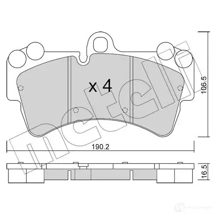 Тормозные колодки дисковые, комплект METELLI 1212680 23 693 PRUSC 22-0654-0 изображение 0