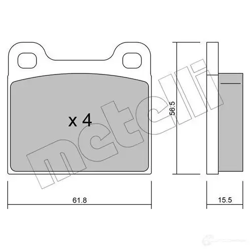 Тормозные колодки дисковые, комплект METELLI NEA2C5 22-0003-4 2103 5 1211682
