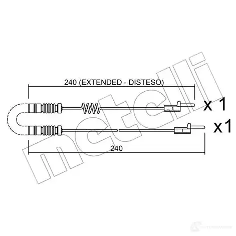 Датчик износа тормозных колодок METELLI 4A 5NG 8032747145197 1217376 SU.109K изображение 0