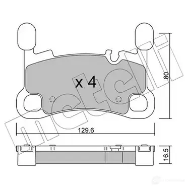 Тормозные колодки дисковые, комплект METELLI 1438461024 IKX6D E 22-1260-0