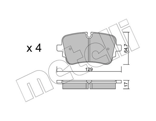 Тормозные колодки дисковые, комплект METELLI 22-1130-1 K0NK O1 1439897320 изображение 0