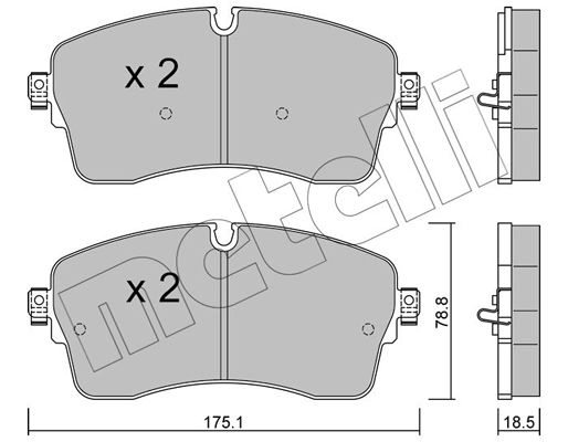Тормозные колодки дисковые, комплект METELLI 1439897322 22-1250-1 2DI3 Y