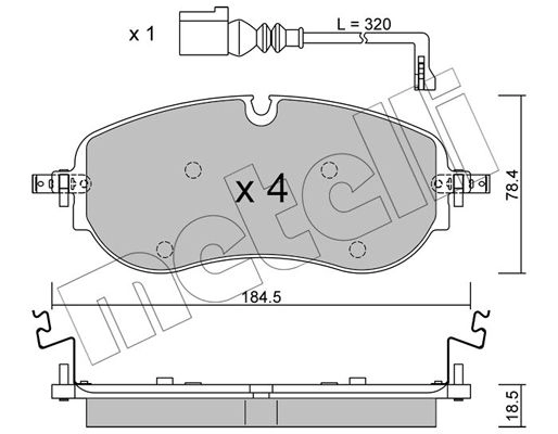 Тормозные колодки дисковые, комплект METELLI GTX 9W 22-1320-0 1439897340