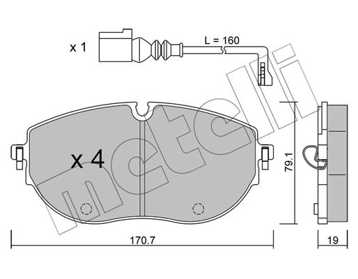 Тормозные колодки дисковые, комплект METELLI RLM 4W5 22-1322-0 1439897342