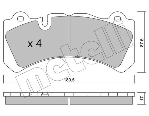Тормозные колодки дисковые, комплект METELLI PRW UT 22-1328-0 1439897346