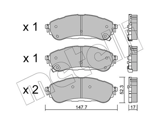Тормозные колодки дисковые, комплект METELLI 1439897352 R AAHF 22-1344-0 изображение 0