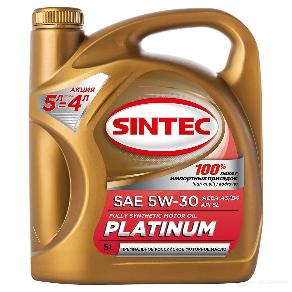 Моторное масло SINTEC PLATINUM SAE 5W-30 API SL/CF ACEA A3/B4, 5 л SINTEC 1439697128 FR6O O 801996