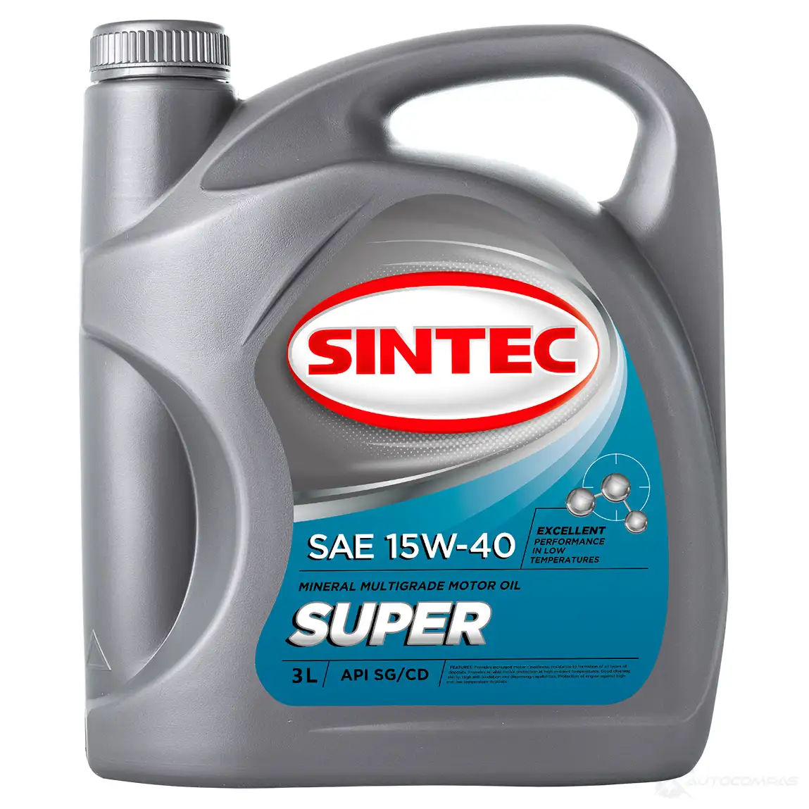 Моторное масло SINTEC SUPER SAE 15W-40 API SG/CD, 3 л SINTEC 1439697149 NT O0N3 900313 изображение 0