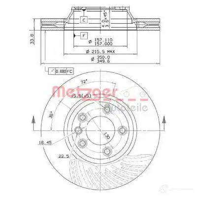Тормозной диск METZGER 25050v 1004311 A TE8ID8 8020584250501 изображение 0