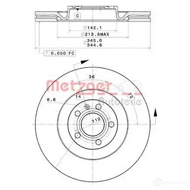 Тормозной диск METZGER 25234v 1423328307 8020584028551 5 3JA7K изображение 0