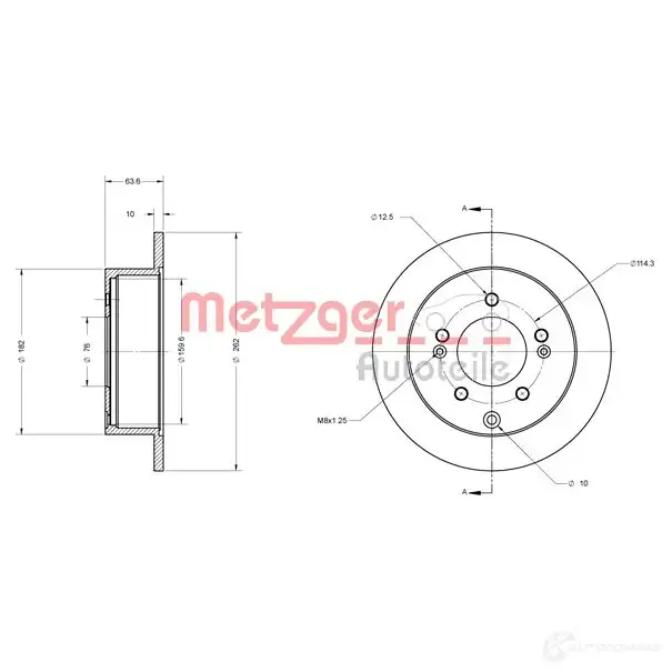 Тормозной диск METZGER 1009487 6110396 4250032641948 1 6O0W7 - Изображение 1