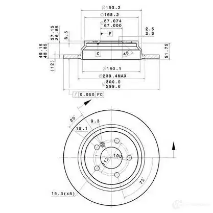 Тормозной диск METZGER AM 1JW 8020584020241 14970v 1423327810 изображение 0