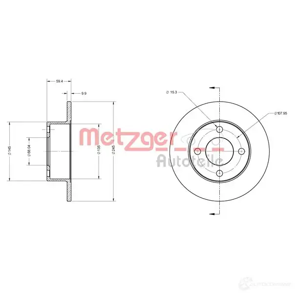Тормозной диск METZGER OPG CO 4250032639044 6110106 1009217 - Изображение 1