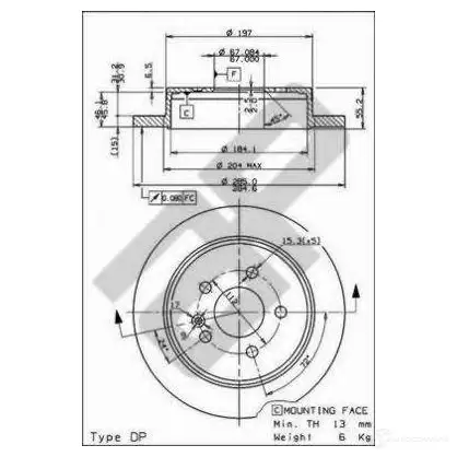 Тормозной диск METZGER 997683 8020584027509 14802v T8C 9MJ изображение 0