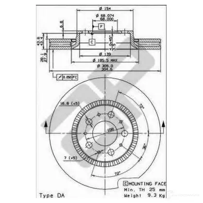 Тормозной диск METZGER 1004276 HGZ1LJ H 24845v 8020584013830