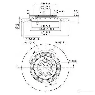 Тормозной диск METZGER 1004324 8020584251287 BOG ZO4 25128v