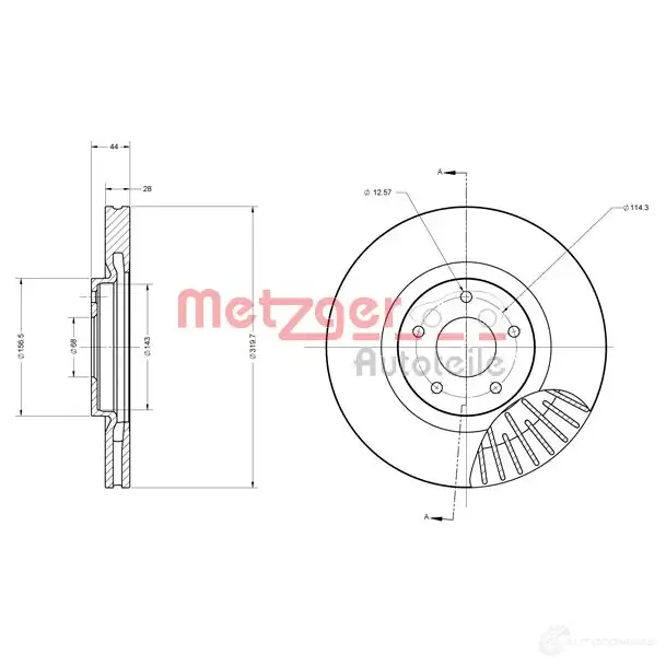 Тормозной диск METZGER 1009298 Q11 TC 6110189 4250032639877 - Изображение 1