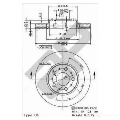 Тормозной диск METZGER 24795v CH G1IX4 1423328255 8020584014424 изображение 0