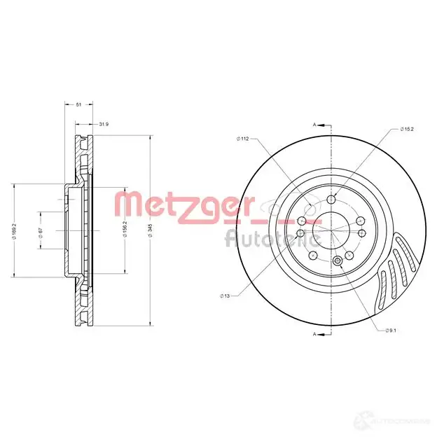 Тормозной диск METZGER LTD84 3 4250032643287 1009590 6110530 - Изображение 1