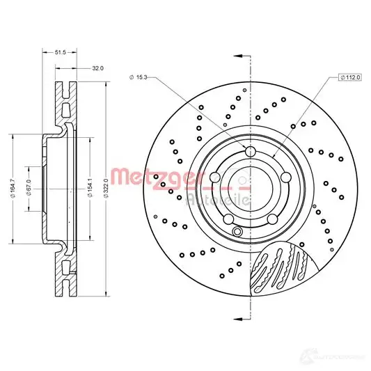 Тормозной диск METZGER 71UG5U F 6110867 1437617841 изображение 1