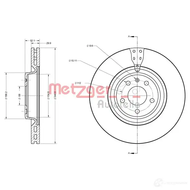 Тормозной диск METZGER CI3 9QSX 1009743 4250032645151 6110717 - Изображение 1