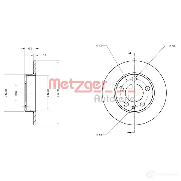 Тормозной диск METZGER X5S XF 6110376 4250032641740 1009470 изображение 0