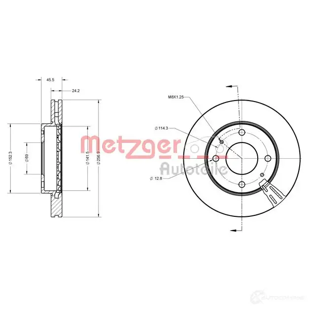 Тормозной диск METZGER 6110358 LSBAY S 1009453 4250032641566 - Изображение 1