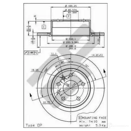 Тормозной диск METZGER 8020584145081 8IRA K4 1423327773 14508