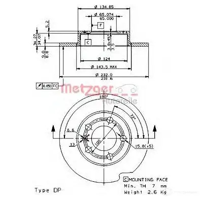 Тормозной диск METZGER MFAE X 14699v 997673 8020584018156 изображение 0