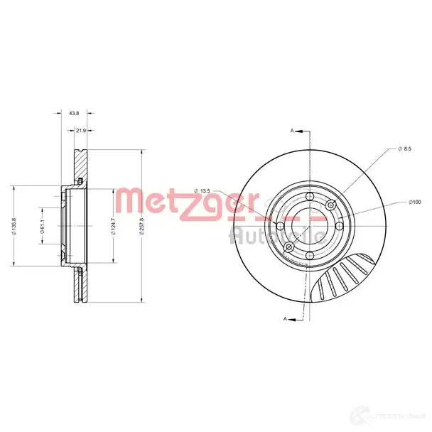 Тормозной диск METZGER AEWBZ 5Q 1009709 4250032644796 6110681 изображение 0