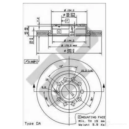 Тормозной диск METZGER QP PK8 8020584022863 24853v 1004279 изображение 0