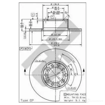 Тормозной диск METZGER 8020584100141 10014 1423327698 37 PYZ изображение 0