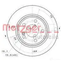 Тормозной диск METZGER 15041 DL O1Q 997712 8020584150412 изображение 0
